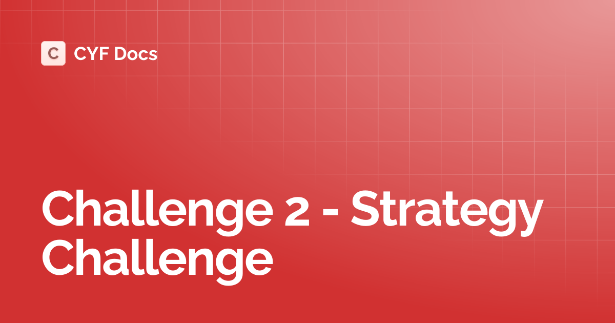 Challenge 2 - Strategy Challenge | CYF Docs